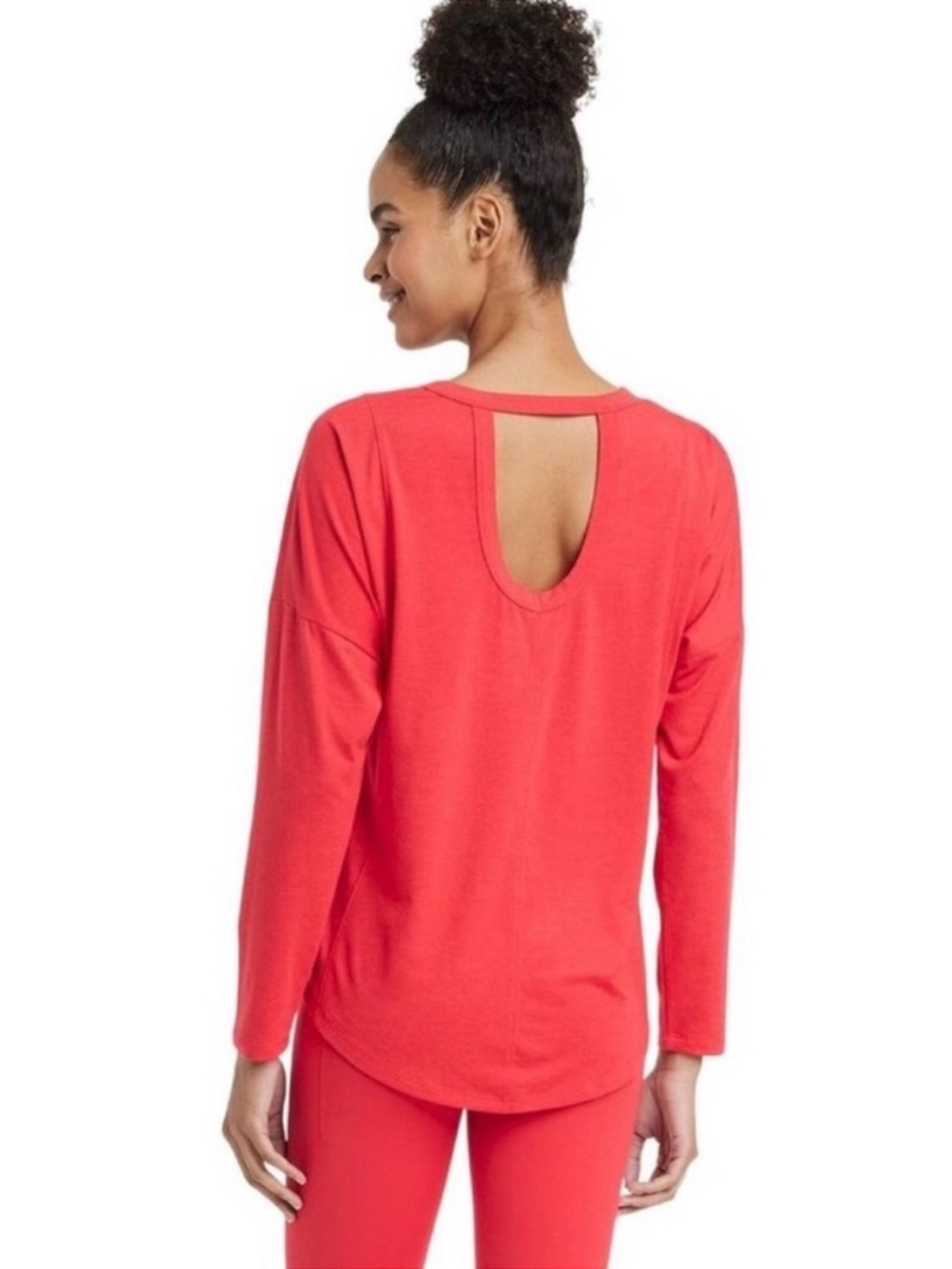 NWT All in Motion Women's Red Long-Sleeve Crewneck Top Size Small